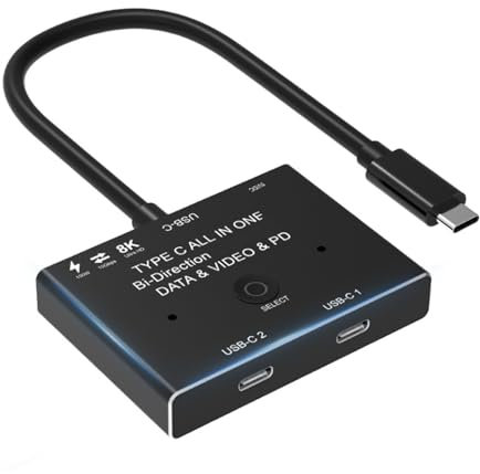 Conmutador bidireccional USB C de 8K de 10 Gbps para una visualización suave en sistemas de oficina o cine en casa
