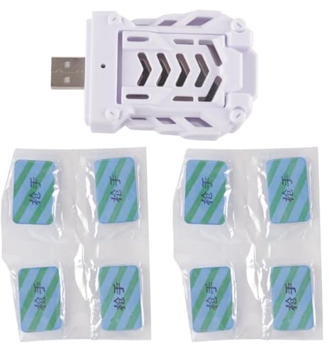 Orivin Elektrisk bärbar mygga med 4 myggtabletter, insektsdödare, bärbar USB-elektrisk dödare för flugor, malar, kök (vit)
