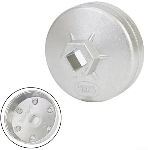 Feeshoppher 1 llave de filtro de aceite de aluminio, herramienta tipo tapa para una fácil extracción del filtro de aceite, se adapta y más (903)