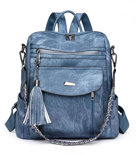 Puwuzixi Backpack Womens Fashion PU Leather Backpacks Ladies Casual Rucksack Shoulder Bag Handbag Purse for Work College Travel