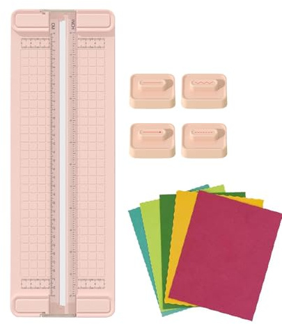 Multifunktionell pappersskärare - 4-i-1 tvåvägs pappersskärare för kontor, skola och | Perfekt för scrapbooking, kuponger, tidskrifter och visitkort