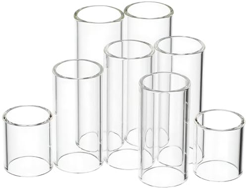 Cabilock 8pcs Glass Guitar Slide Finger Covers Set 28mm 51mm 60mm 70mm with Finger Guards for Acoustic and Electric Guitars Music-making Accessories