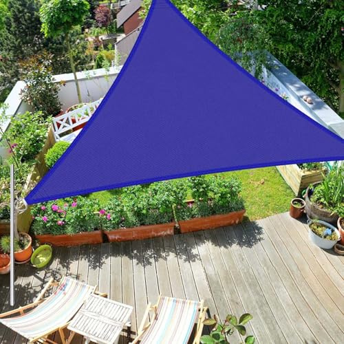 Parasole triangolare blu, 40 x 5 m, resistente, impermeabile, blocco UV, perfetto per patio, cortile, terrazza, prato e protezione solare all'aperto, copertura dell'ombra del 95%