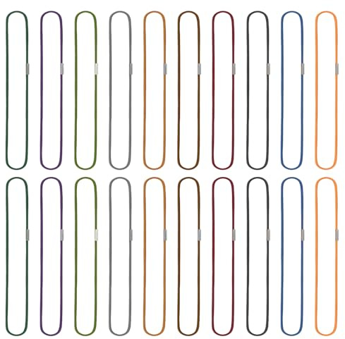 Fatiya Lot de 20 bandes élastiques colorées pour ordinateur portable, carnet de voyage, boucle de fermeture extensible pour journal de voyage, taille standard, recharge de planificateur quotidien (10