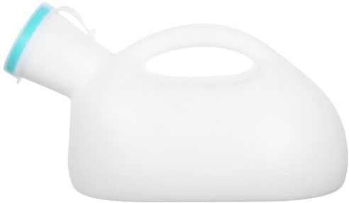 Yardwe Urinoir Masculin Portable Réutilisable en Plastique Blanc Couvercle Étanche, Capacité Standard, Bouteille D'urine Pratique pour Voiture, Camping et Soins à Domicile
