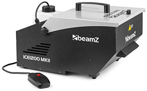 beamz Ice1200 Low Fog Machine - Professional Ground Level Effects Generator, Compact Design Ideal for DJ Events, Parties, Weddings, Stage Performance and Atmospheric Ambience