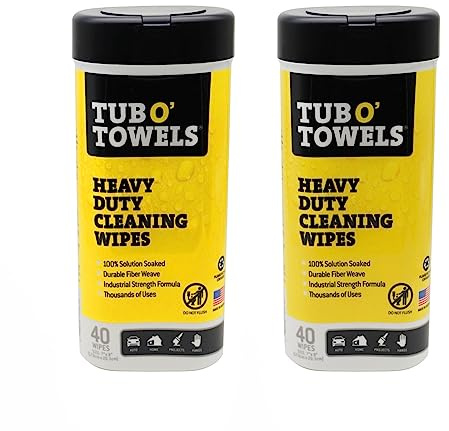 Tub O Towels Heavy-Duty Multi-Surface Cleaning Wipes, Citrus, 18cm X 20cm , 2 Count