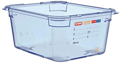 Araven GP585 - Contenitore per alimenti in ABS GN 1/2, 150 x 325 x 265 mm, colore: Blu