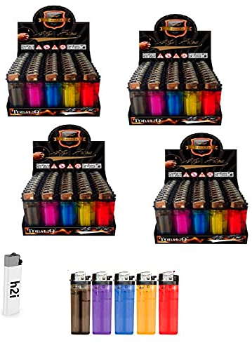 h2i - 50-200 accendini usa e getta colorati con ruota di frizione o fiamma a getto (c. 200 pezzi con ruota di frizione)