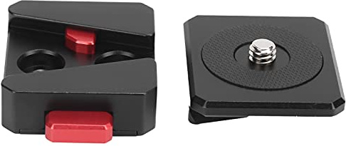 Piastra Mini V-Lock Piastra a Sgancio Rapido, Adattatore per Montaggio su Treppiede per Fotocamera Piastra a Sgancio Rapido con Vite da 1/4 di Pollice e Attacco a V, per Batteria con Montaggio a V del