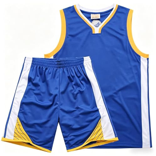 FUTERLY Completo Basket Bambino,2 Pezzi Maglia Basket Bambino,Senza Maniche Completo Baskets Ragazzo,Magliette Baskets Ragazzo e Pantaloncini 10-12 Anni,XL