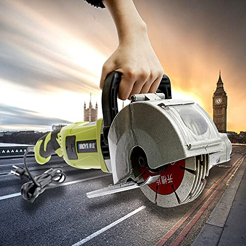 KOLHGNSE 4000W Elektrische Mauernutfräse Schlitzfräse 7500 U/min Wandschlitzer, Mauerfräse Elektrische Wandfräse mit 5 Sägeblatt &Wasserpumpe für Ziegel Beton Marmor usw