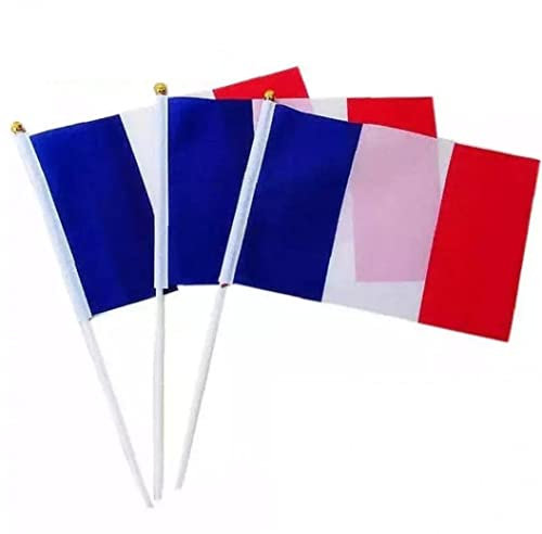 Bandiera Portatile, 10 Pezzi Flag France Stick Mini Bandiera Nazionale Bandiera Bandiera dei Paesi per Decorazione del Festival