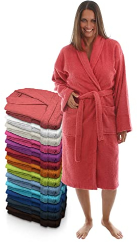 LEBENGOOD Badrock dam 100% bomull OEKO-TEX, amerikansk lockhandduk 450 gsm, ungdomsbadrockar, dusch, pool, badrock, unisex, Korall, XL