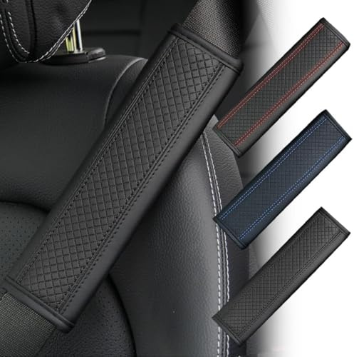 Seat Belt Cover, AUTOXBERT 1 Pc Car SeatBelt Covers PU Leather Seat belt Strap Cover Soft and Comfortable Seatbelt Harness Pads (Black）