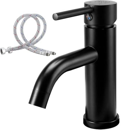 Robinet salle bain noir, mitigeur lavabo pour lavabo salle de douche toliet, robinet wc lavabo pour eau chaude et froide