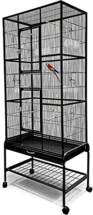 Massiver Vogelkäfig, Vogelkäfig, Zuchtkäfig, großer Vogelkäfig, Zucht, Taubenkäfig, Papageienkäfig für Wellensittich, Voliere, Kanarienvogel, mit Rädern für Turteltauben, Finken, Papageien, Vogelkäfig