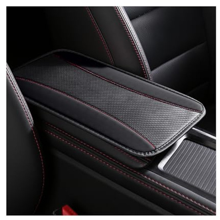 CGEAMDY Housse Pour Accoudoir De Voiture, Coussin D'accoudoir En Cuir PU Imperméable Pour Voiture, Coussin En Cuir De Console Centrale Universelle Pour La Plupart Des Véhicules, Camion(Noir)