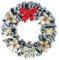 Ghirlanda di Buon Natale,Ghirlanda Natalizia da 33 cm,Ghirlanda di Natale Decorazione per Porta con Fiocco,Christmas Ghirlande Artificiali per Finestre,Decorazioni Natalizie (Bianco)