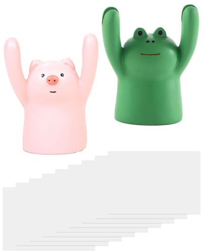 BPTRKOM 2 Stück Sticky Notes Schreibtisch deko - notizhalter Klammer Foto Halter Tier memo Notes Schreibtisch Tier Memo Kartenhalter Halter für Zuhause Home Office Dekoration(+9 leere Karten)