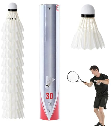 Pelotas de bádminton de plumas de pato, pelotas de bádminton de entrenamiento, juego de pelotas de bádminton portátil para principiantes y entrenadores familiares