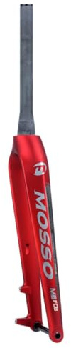 BSFHQS Fourche Rigide VTT en Carbone 27.5 29 Fourche Universelle Boost pour Vélos De Montagne À Axe Traversant 15 * 110mm Frein À Disque Fourche Avant À Conique 1-1/2''(Matte Red,29in)