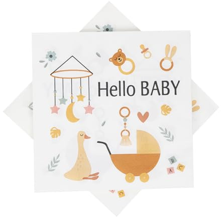 40 stycken Hello Baby-servetter, festhanddukar, pappersservetter