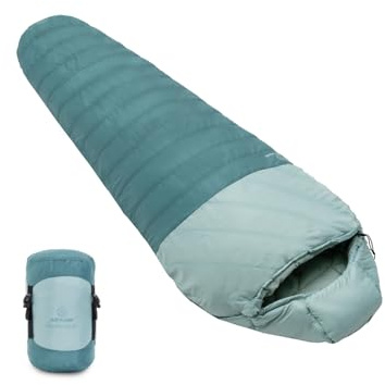 Justcamp Melvin Sacco a pelo leggero - adulti/bambini (fino a 200 cm) - 3 stagioni (9-25 °C) - coperta sacco a pelo per campeggio, viaggi, outdoor - dimensioni confezione 25x18x18 cm - peso 935g