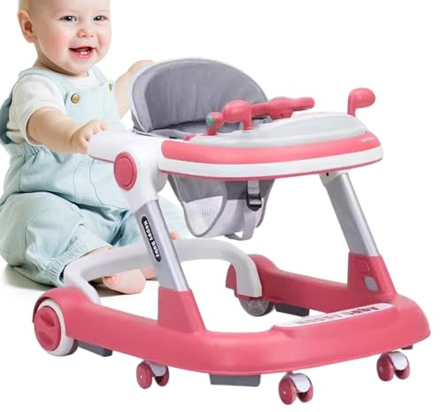 Andador portátil para niños pequeños, caminante de empuje para niños pequeños | Actividad Caminante plegable para niños, de 6 a 18 meses, altura ajustable, ayuda a aprender a caminar para la c