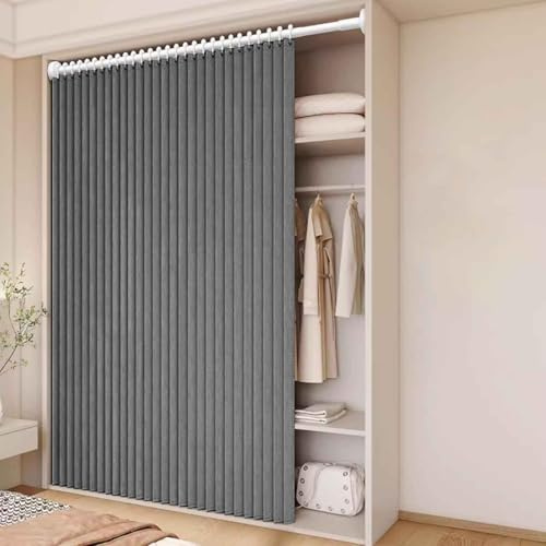 HLTQL Cortina magnética Opaca Estilo acordeón para Puerta de Armario, Plisada, Plegable, Puerta de acordeón, Divisor de habitación, Dormitorio, baño, Sala de Estar(07,W 180*H 200cm)