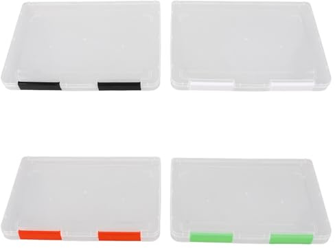 SHERCHPRY Set 4 Scatole Portadocumenti in Plastica Trasparente A5 24X17X2Cm Organizer Portafoto e Contenitore per Schede Portatile per Ufficio Viaggio e Studio