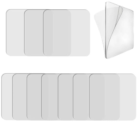 YYFIVEHAN 10Pcs Heavy-Duty Transparent Sticky Pads, Wall Mounted Adhesive Hooks for Shower Caddy, Bathroom Organizer Rack, Kitchen Holder, Nail-Free Double-Sided Tape, Waterproof for Wet Areas