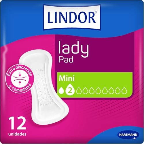 Lindor Lady: Compresas para Mujeres con Pérdidas de Orina, Mini, Protectores y Absorbentes para Incontinencia, 12 unidades (Paquete de 5)