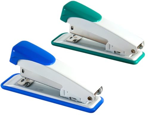 NULYLU 2pcs Medium Metal Staplers Standard 24/6 Office Supplies Desktop Stapling Tool for School and Office Use, Student Stationery Accessories, Random Color