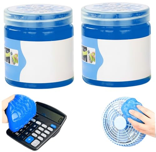 Gel de limpieza de coche reutilizable, paquete de 2, masilla para detalles automotrices, gel de limpieza de polvo Interior para rejillas de ventilación, tableros, grietas, teclado
