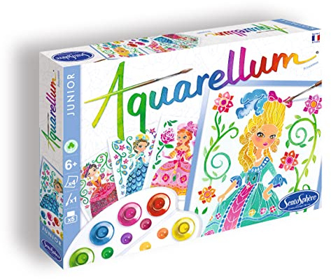 SentoSphère - AQUARELLUM JUNIOR - PRINCESSES - Kit peinture - Peinture Aquarellable Magique - A partir de 7 ans - fabriqué en France, l'emballage peut varier