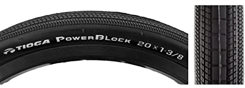TIOGA BMX Powerblock Pneu de BMX Mixte Adulte, Noir, 20x1.375-inch