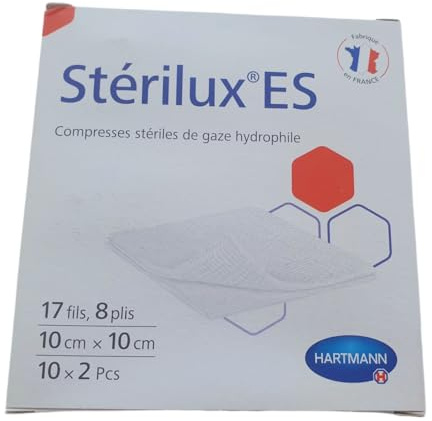 Hartmann Stérilux ES Compresses de Gaze Stériles 7,5 x 7,5 cm 10 x 2 Pcs