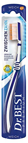 Dr.BEST Zwischenzahn Zahnbürste, Weich (1 Stück), für eine effektive Reinigung bis in die Zahnzwischenräume durch längere Zwischenzahnborsten.