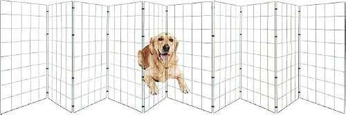 Conka Pets – Outdoor Dog Fence – Wire Garden Barrier for All Sized Dogs – 1 Metre High – 10cmx12cm Mesh Stops Dogs from Jumping - Portable, Strong, Durable and Foldable - Covers 20ft/6.1 Metre Gap