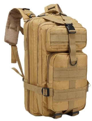 Fansu 30L Tactique Attaque Militaire Sac à Dos Compact et Léger de Voyage et Randonnée, Sac à Dos de Camping, Sport en Plein air, Alpinisme, Trekking, Cyclisme (30L,Kaki)