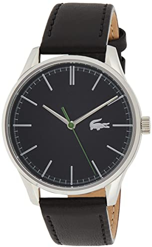 Lacoste Analog Quarzuhr für Herren Kollektion Vienna mit Schwarzes Lederarmband - 2011047