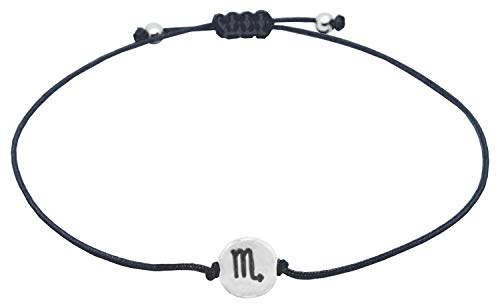 Selfmade Jewelry Bracelet pour femme avec signe du zodiaque - Taille réglable - En macramé - Fabriqué à la main - Avec emballage cadeau, 16 5 cm, Métal métal Ruban macramé