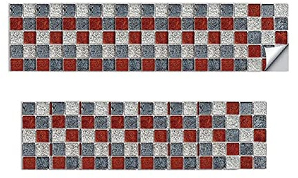 CONPHERON Mosaico Adhesivo de Azulejo para Cocina Baño Pegatinas de Baldosas Stickers Azulejos Adhesivos, 10X10cm, 20 hojas, Mosaico 6
