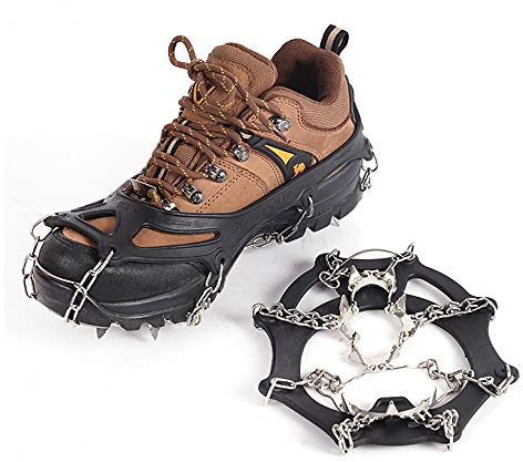 Spikes für Schuhe GRÖßE L (41-44), Schuhspikes, Schuhkrallen Steigeisen für Schuhe im Winter Steigeisen Grödel Eisspikes, Schuhkrallen mit Edelstahl Zähne Spikes Grödeln