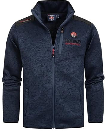 Geographical Norway Tavid Men - Polaire Homme Chaude Epaisse Fermeture Zip - Veste Sweats Hiver Chaud Hommes Doux - Sweat Douce Doublure Longues Manches (Marine XL)
