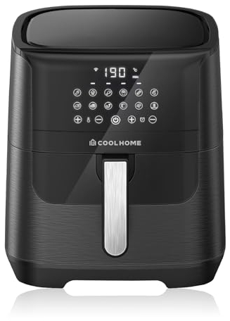 CoolHome AF23 Airfryer XXL Deluxe - 6,5 Liter - Heißluftfritteuse mit Keramikbeschichtung - schwarz