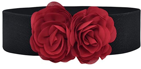 Frauen-Taillengürtel für den täglichen Gebrauch Damen dehnbarer Gürtel für Kleider Vintage elastischer breiter Taillengürtel Schal Gelb Damen-Ledergürtel in Übergröße