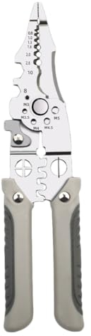 SHUNCHG Multifuncional Pelacables Acero Inoxidable Alicates de Corte Cortador de Alambre Alicates de Corte Crimpadora Herramienta de Electricista para Cortar, Pelar, Cizallar, Extracción