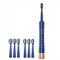 Ultrasonic Electric Toothbrush with 6 Brush Heads-5 Modes,Rechargeable Battery,Lasting 60 Days on Full Charge,31,000 Vibrations per Minute,IPX7 Waterproof,Curved fuselage (Blue, Adult)